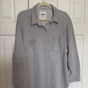 Aerie Light Gray fleece lumberjane